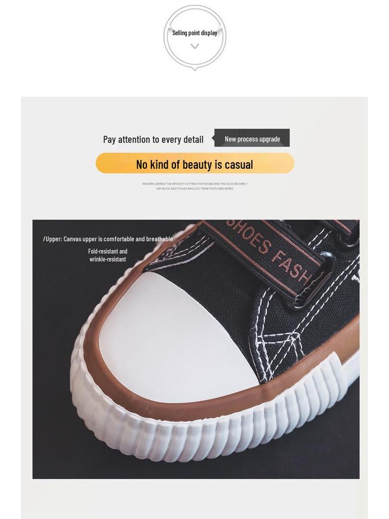 Women's Elastic Band Canvas Slip-On Shoes - 2024 Versatile Low-Top Casual