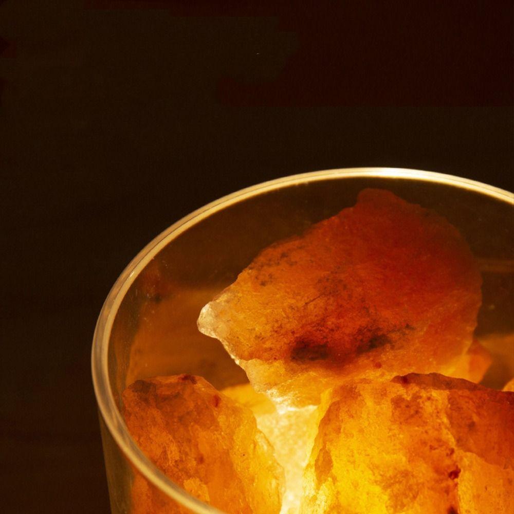 USB Powered Crystal Salt Lamp Natural LED Table Light Unique Crafts Ambient Lighting Bedside