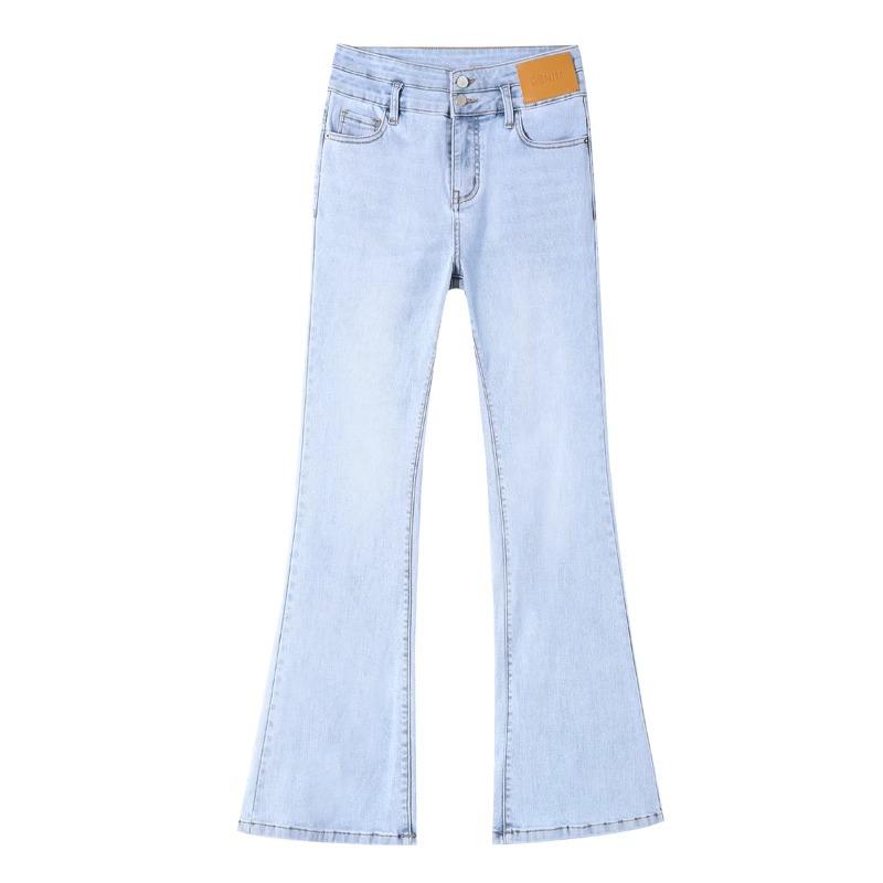 Women's Summer Petite High-Waist Light Flare Jeans - Slimming 2025 Style