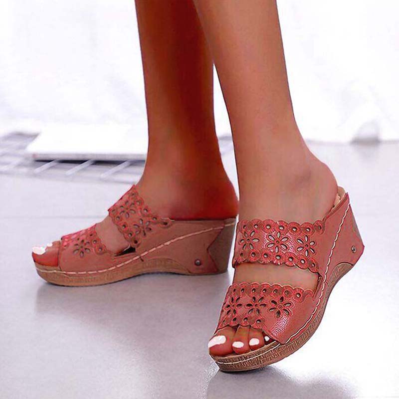 Fashion Summer Women Shoes Sandals Non-Slip Women Shoe Slip On Women's Sandals Wedge Sandals Ladies Retro Footwear Slippers Women