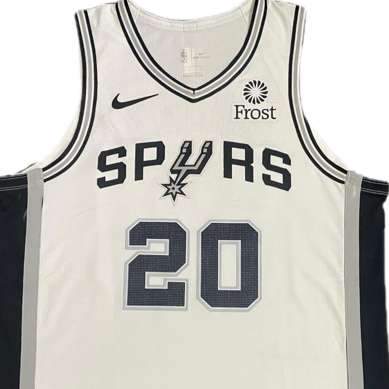 Nike X NBA Collaboration Spurs Ginobili 2019/2020 Season Home AU Jersey 20 Breathable Logo Comfortable Basketball Vest Men jerseys White CW3390-100