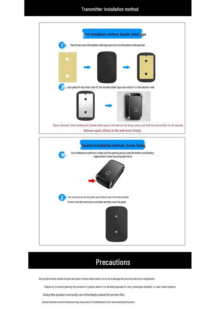 Wireless Long-Distance Smart Doorbell for Homes and Businesses