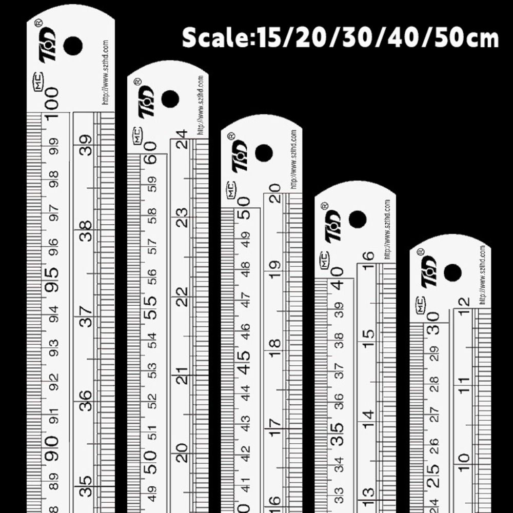 Double Side Scale Stainless Steel Ruler Stainless Steel Drawing Ruler Measuring Tool  Engineering