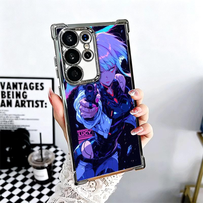 E-Edgerunners Anime Lucy Weiche Handyhülle Für Samsung Galaxy S26 Ultra S25 Edge S24 FE S23 Plus S22 S21 + S20 Galvanisiert Anti-Fall F