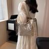 Personalized transparent bag women's new model, large-capacity mother and child shoulder bag trendy commuter PVC portable tote bag