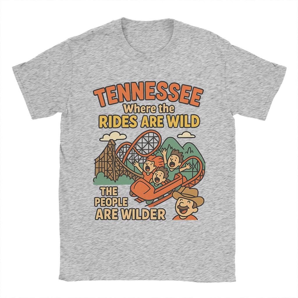 Tennessee TN Achterbahn Herren T-Shirts Einzigartiges T-Shirt Kurzarm Rundhals T-Shirt Reine Baumwolle Geschenkidee Kleidung