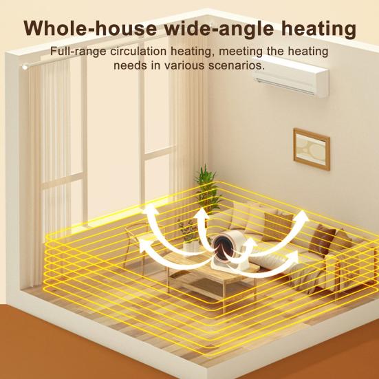 Portable Desktop Heater Small Fan Heater Bedside Space Heater for Office Bedroom Tip-Over & Overheat Protection