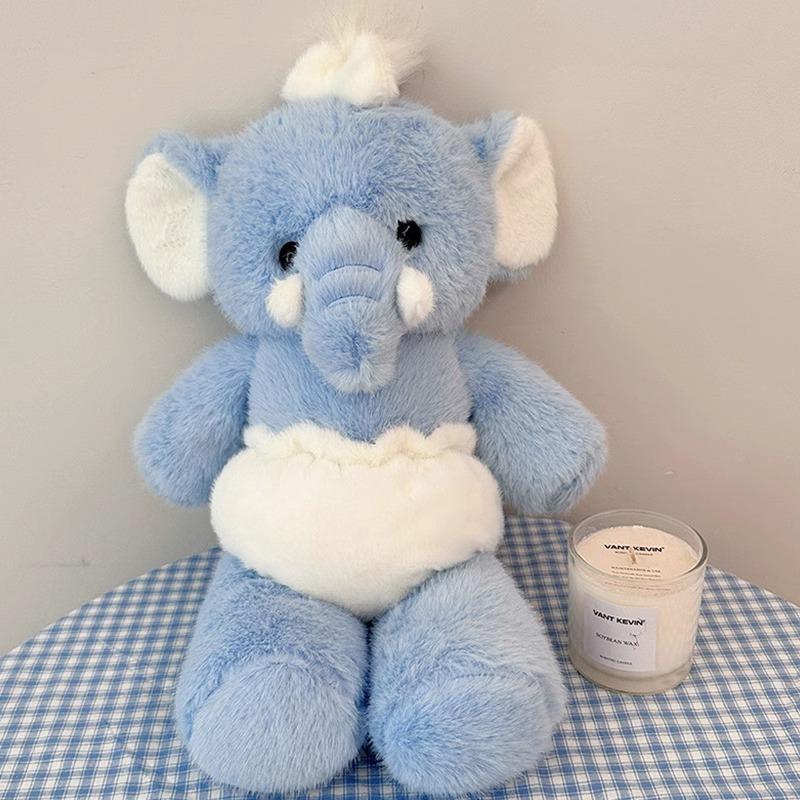 35/45cm Cute Elephant Plush Toys Kawaii Animal Doll Soft Comfy Fluffy Plushies Pillow Kids Girls Boys Birthday Gifts