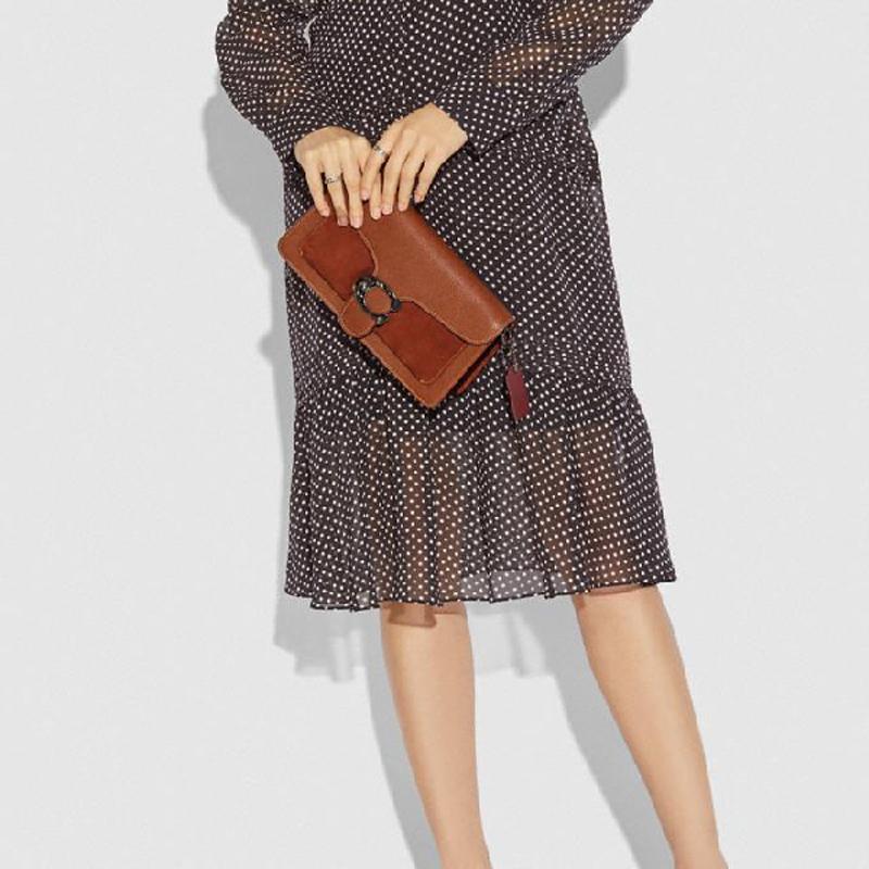 New COACH Cow Leather God Of Wine Bag, Shoulder Bag, Portable Crossbody Bag Women's Orange 79334-V5L4A