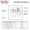 AC90V-240V 3A 16A Water Electric Floor Heating TRV House Room Thermostat Temperature Controller Digital LCD Display Wall Mounted