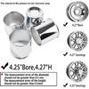 4Pcs 4.25inch Trailer Wheel Center Caps Push Through Center Hub Cap for Truck SUV RV Wheel Rim, Combination of Concave and Open End Chrome Wheel Hub