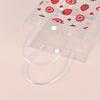 5pcs Strawberry Clear Gift Bags Cute Fruit Party Favor Bags with Handles Shopping Bag Red Heart Strawberry Bags Treat Tote Bags Gift Wrap Bags Handbag