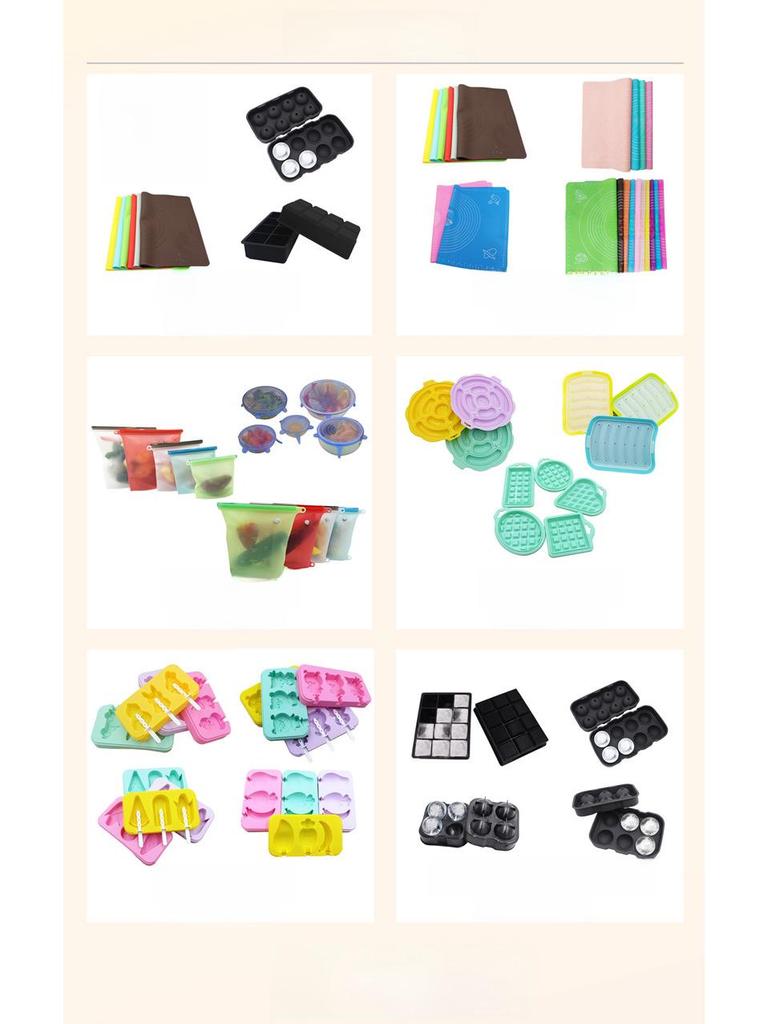 Silicone Ice Tray with Lid - 6 Large Grid Cube Mold