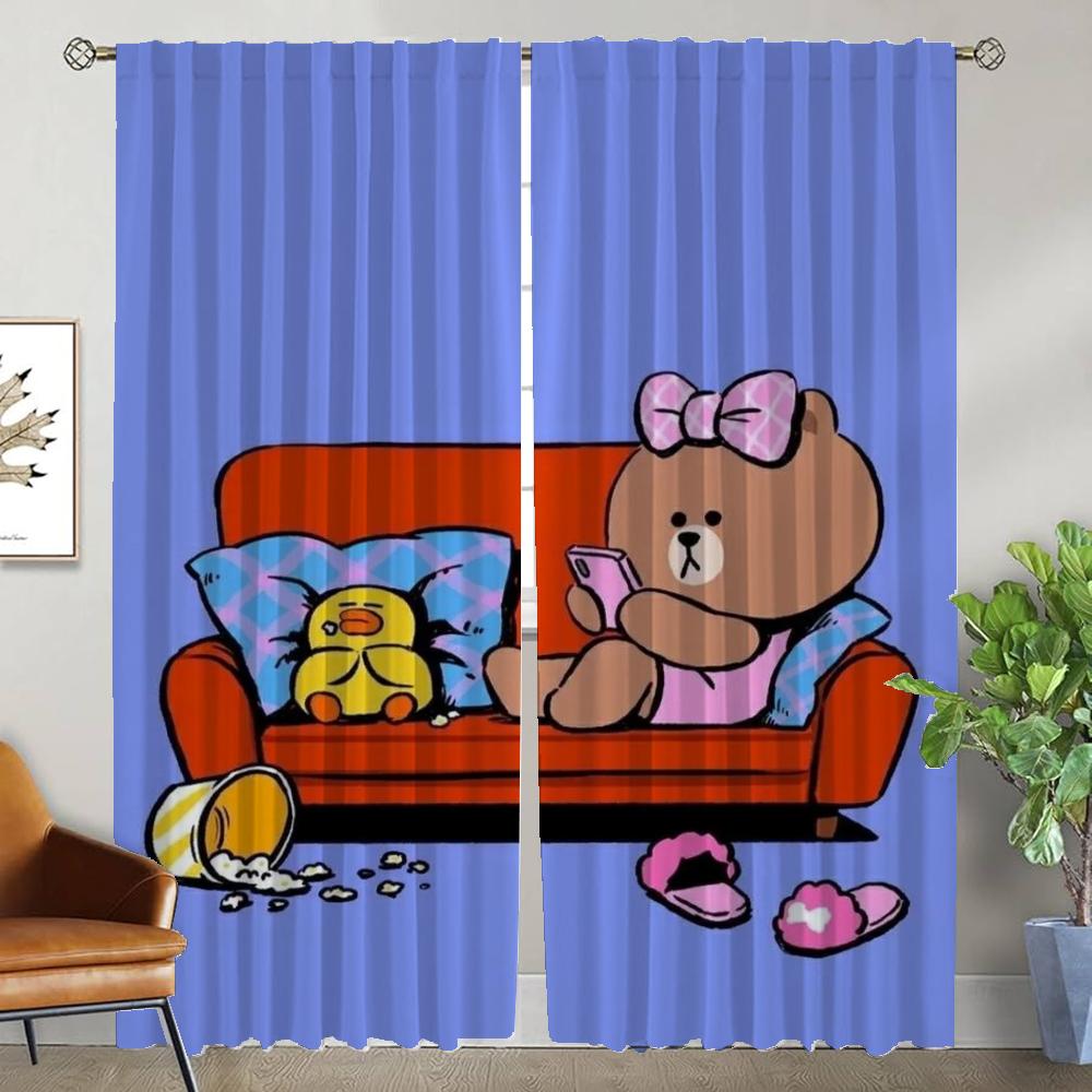

Curtains for Bedroom L-line Friends Elegant Room Curtains 2 Pieces Shades Halloween Decoration Living Room Curtain Partition W50xH70cmx2pcs-CL