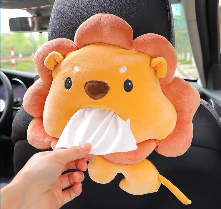 Cartoon Animals Car Paper Boxes Car Tissue Box Car Inner Armrest Box Sun Visor Pumping Box Cute Creative Tissue Boxes Accessory