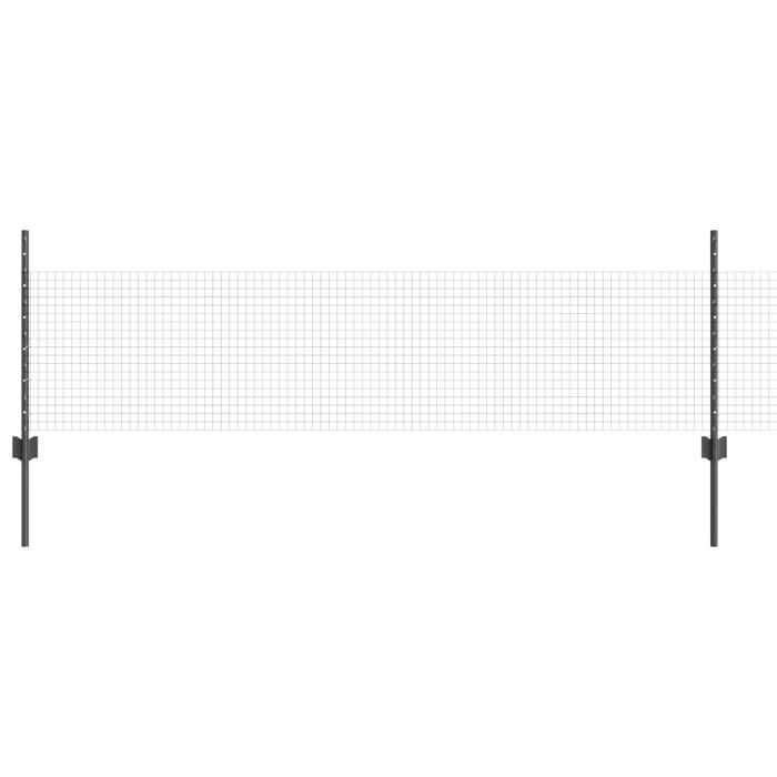 VidaXL Clôture en Fil Soudé avec 22 Poteaux U Gris 0.5x50 m Acier 3336623