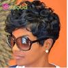 Cheep Wigs for Women Short Wigs of Artificial Hair Black Short Wig Short Synthetic Wig with Bangs Pi