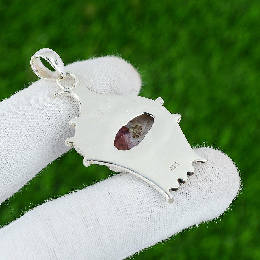 Birthday Gift For Her Natural Ocean Jasper Gemstone Pendant 925 Sterling Silver