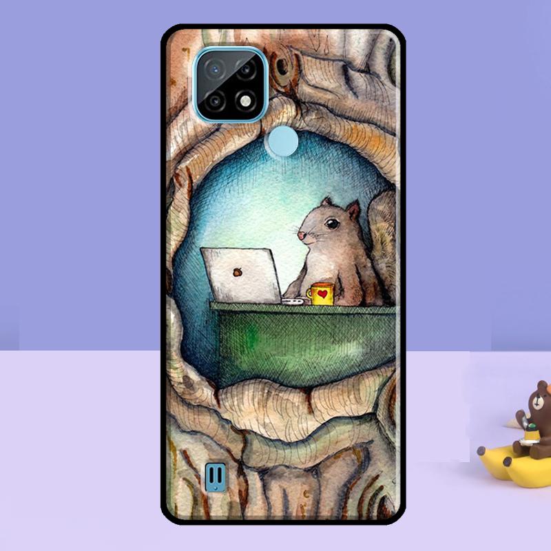 Cartoon Squirrel Case For Realme C75 C67 C61 C55 C53 C51 C35 C21Y C25S GT 7 Pro 6 6T 10 11 12 13 14 Pro Plus