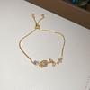 Monet Garden~ Super Sparkling Zircon Flower Round Bracelet Light Luxury Delicate Bracelet Sweet Versatile Jewelry