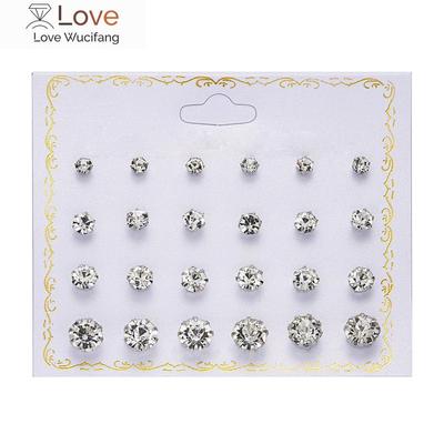 12 par/zestaw Kolczyki z kryształami i sztucznymi perłami Zestaw Damskie Akcesoria Biżuteria Kolczyk do przekłuwania Kuleczka Wkrętka Zestaw Biżuterii