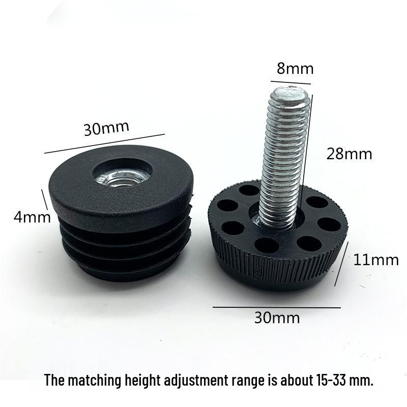 M8 Adjustable Table Leg Foot Pad with Height Adjustment Screw