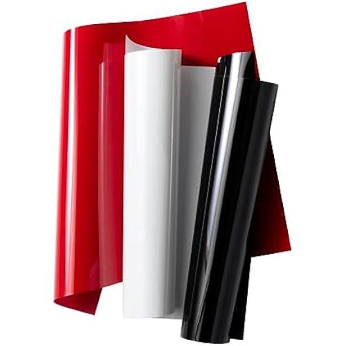 Smart iron-on™ - cricut - joy xtra - 3 feuilles - blanc, noir, rouge - résiste à 50 lavages