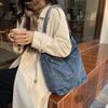 Women's Denim Hobo Bag - Retro Pocket Design Casual Shoulder Bag (Vintage Wash Style)