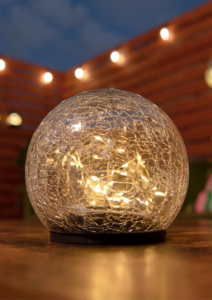 alba Large Solar Ball 14cm Warm Automatically Turns Suitable for Outdoor Glass Light, Shape, Diameter, White, Waterproof, On, Use,