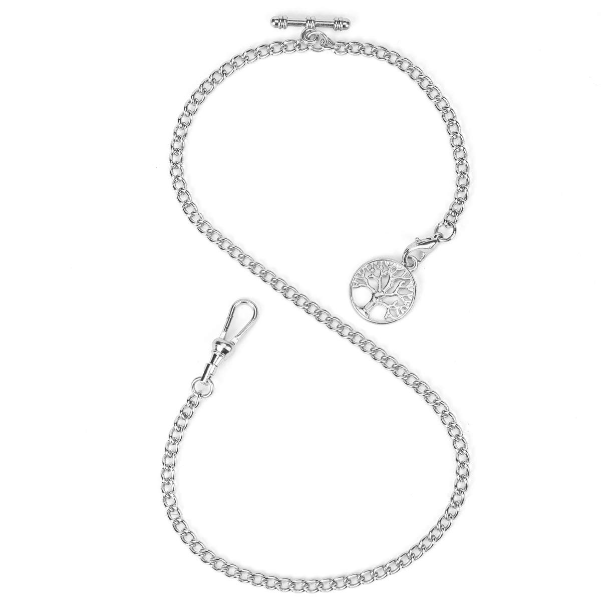 

Карманные часы ManChDa Albert Chain с цепочкой и подвеской в виде древа жизни, 2 шт.. Серебряный. , 2b. Серебряный.