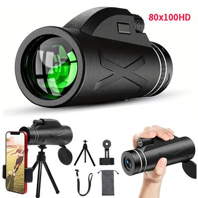 Hd Zoom Portable Powerful Monocular Telescope Long Range Bak4 Prism With Tripod Phone Clip Camping Bird Watching