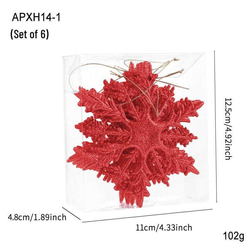 11CM Glitter Snowflake Christmas Tree Ornaments - Boxed Decorative Accessories