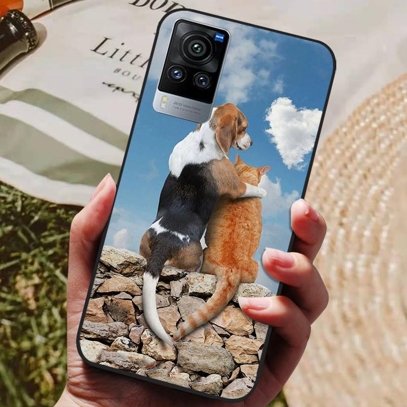 For Vivo X60 Pro Global Version Case Cat Wolf Painted Soft Silicone Phone Cases for Vivo X60 Pro Back Cover X60Pro V2046 Coque