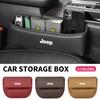 Genuine Leather Car Seat Gap Storage Box Leak-proof Organizer for Jeep Wrangler Grand Cherokee Compass Renegade Auto Accessories