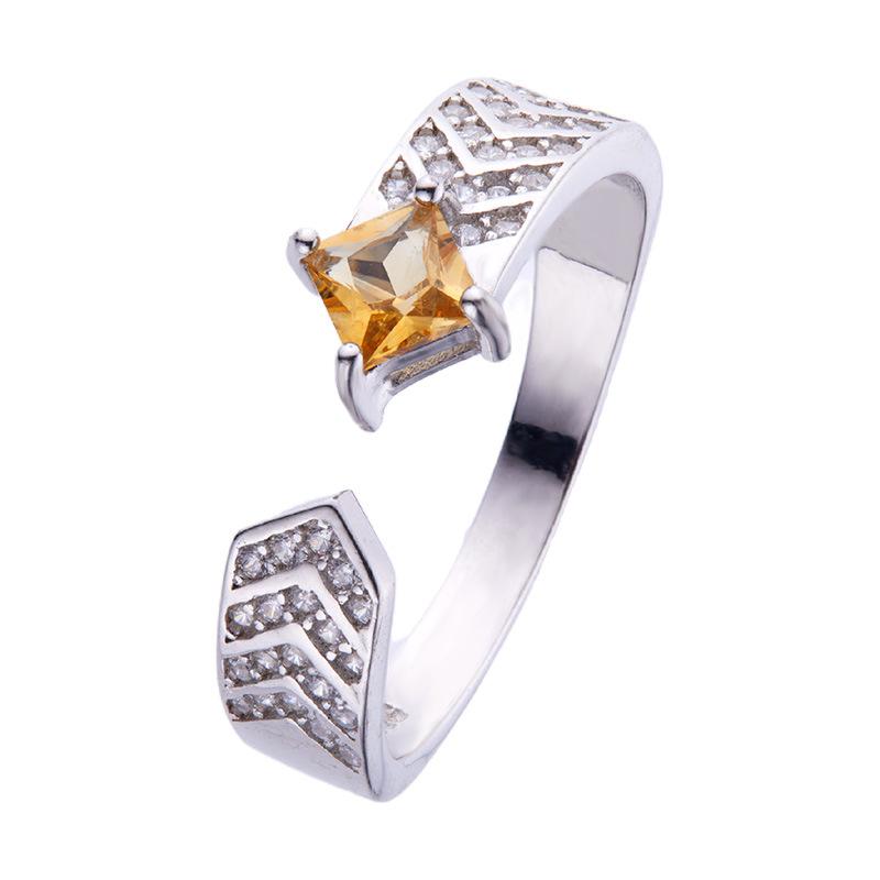 Original Design Does Not Fade Niche High Sense S925 Sterling Silver 18K Natural Citrine Lucky Treasure Ring Women