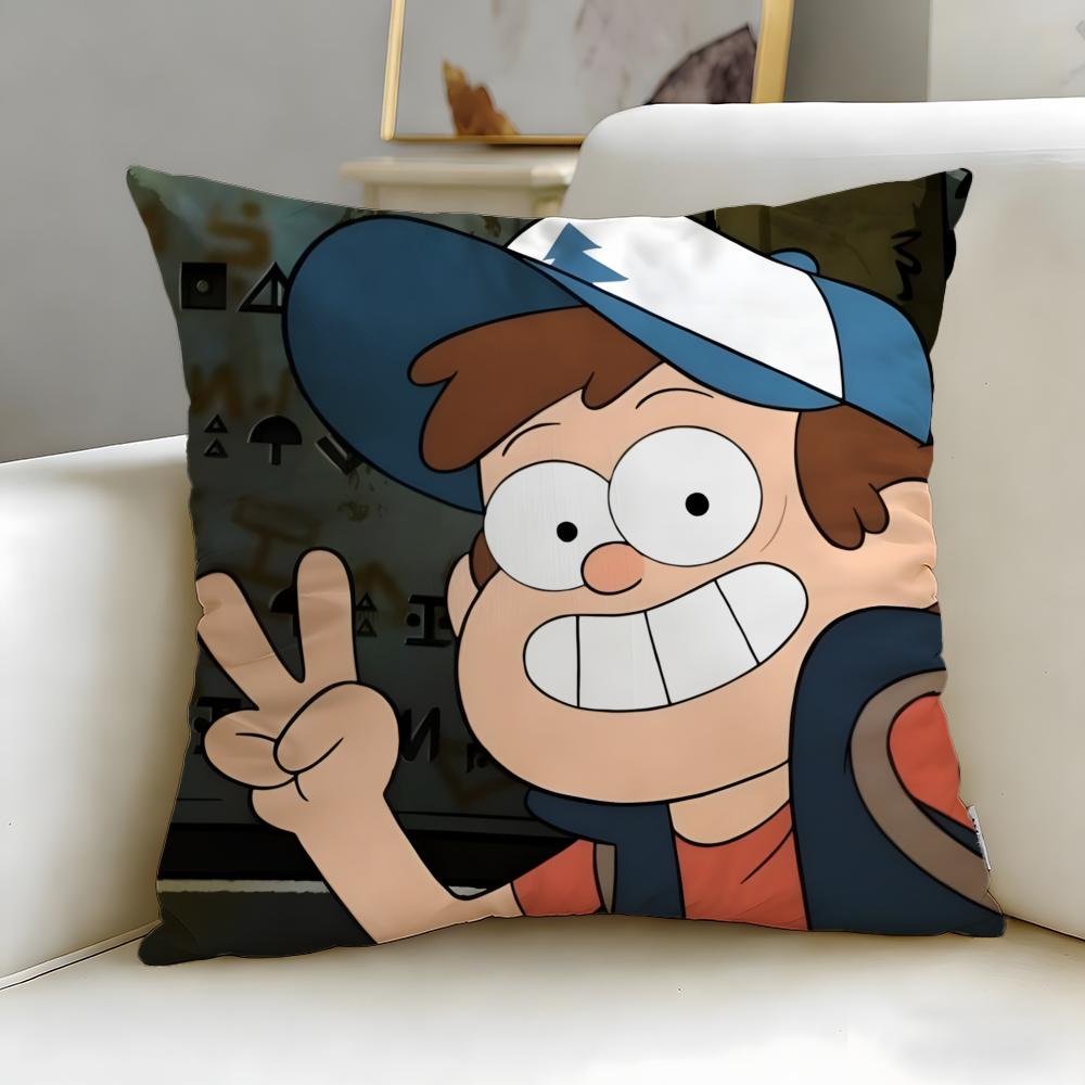 Classic Cartoon Gravity Falls Cushion Cover Soft EasyWash Pillow Case Versatile for Couch Bed Travel and Office