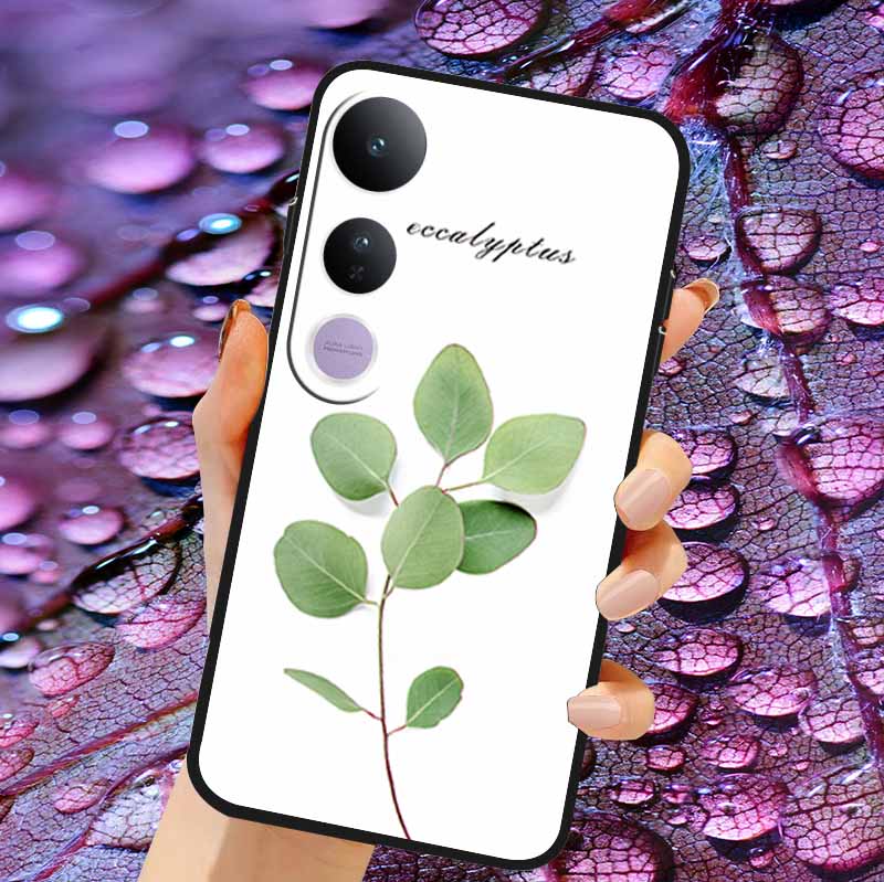 Case For Vivo V50 Lite Soft 3D Flower Relief Emboss Silicone Covers for Vivo V 50 Lite 4G 5G V50Lite Soft Capa Protective Casing