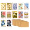 12/24pcs Abstract Floral Thank You Cards Set Boho Style Thicken Blank Note Cards with Envelopes 20x15cm Greeting Cards
