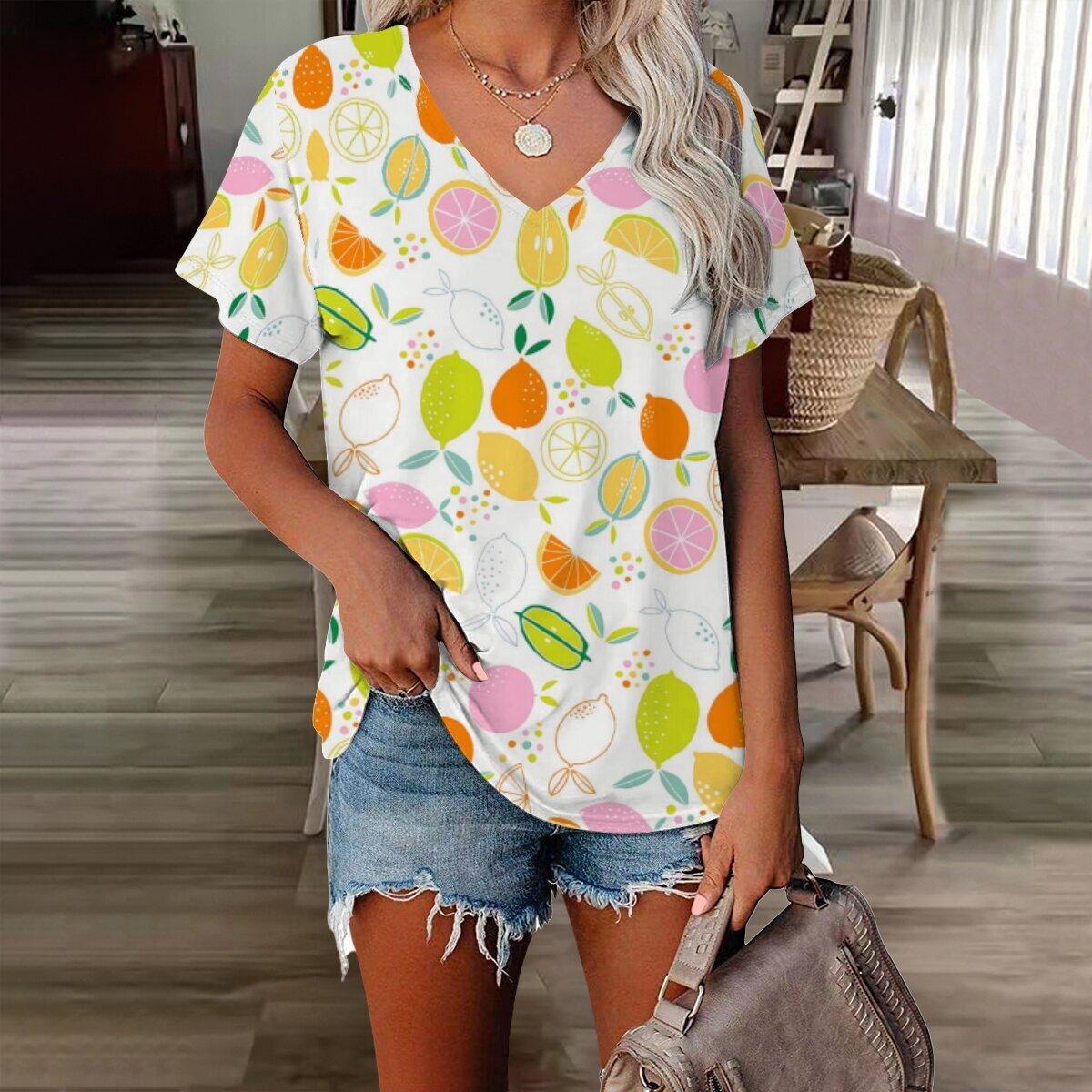 

Футболка с 3D принтом XL-7XL, футболка больших размеров, женские топы с v-образным вырезом и короткими рукавами, повседневные футболки с 3D цветочным принтом 7XL