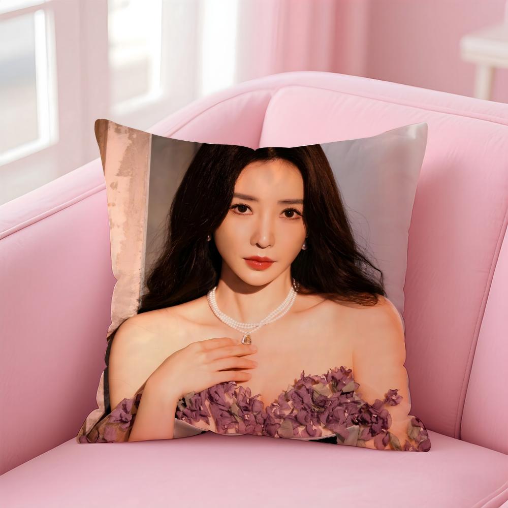 Popular fashion Chinese sexy actress LLiu Yan Cushion Cover Pillow Case Soft Friendly Fabric Concealed Zipper