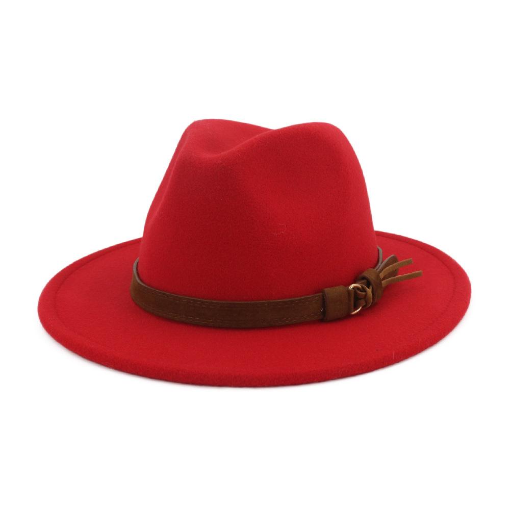 Unisex široký klobouk z plsti Pánské Dámské Panama Trilby Klobouky