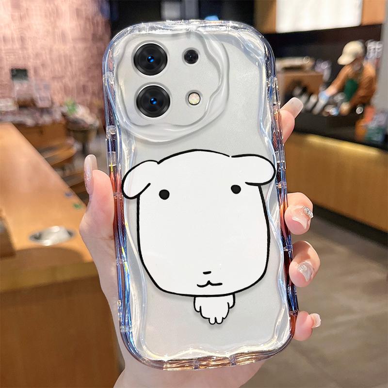 Adorable Big-Headed White Puppy Case for Xiaomi Redmi Note 15 14 13 12 Pro Plus 5G 15C 14C 13C 11 10 Pro 10S 4G A1 A2 Soft Cover