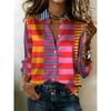 La camicia a righe da donna a maniche lunghe con bottoni è adatta per l'uso quotidiano casual in stile accademico e può essere indossata tutto l'anno.
