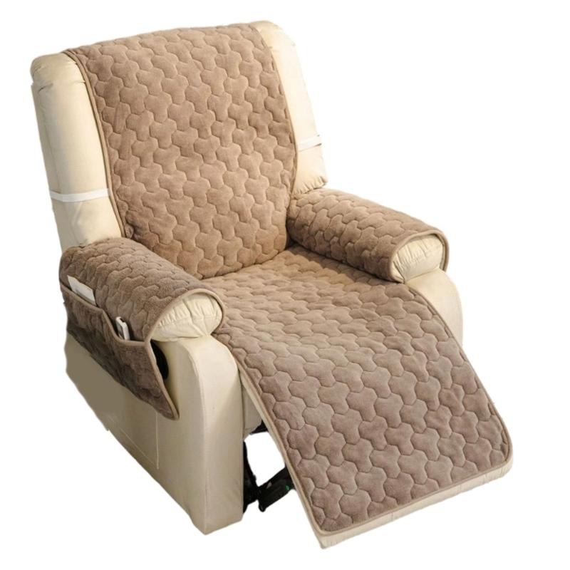 Flanell Sofabezug Polster Weich Warm Sessel Stuhl Couch Abdeckung mit Seitentaschen Für Winterkomfort Universelle Größe