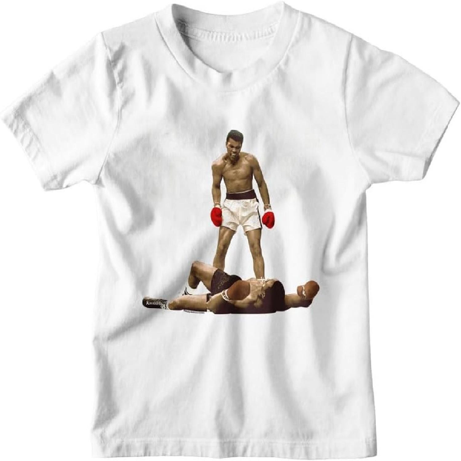 Мухаммед Али Я Величайший Детская Футболка с Коротким Рукавом Легенда Бокса Винтажный Стиль Графические Футболки S белый