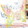 Electric Light Up Flapping Butterfly Wings for Kids LED Glowing Angel Fairy Costume with Music Halloween Christmas Party Prop