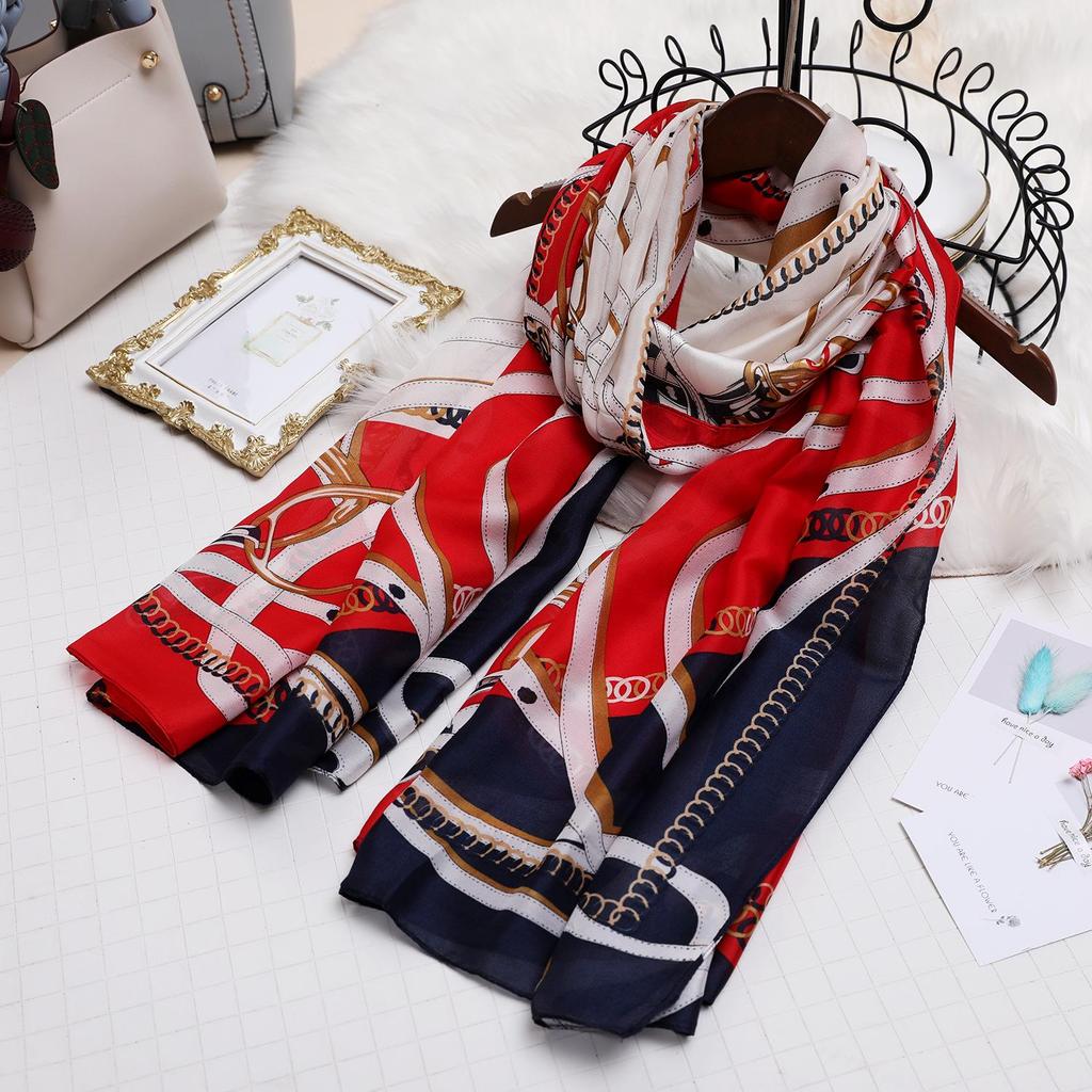 "2021 Frühling/Sommer Damen Bedruckter Hochwertiger Imitatseidenschal und Stola Geschenk"