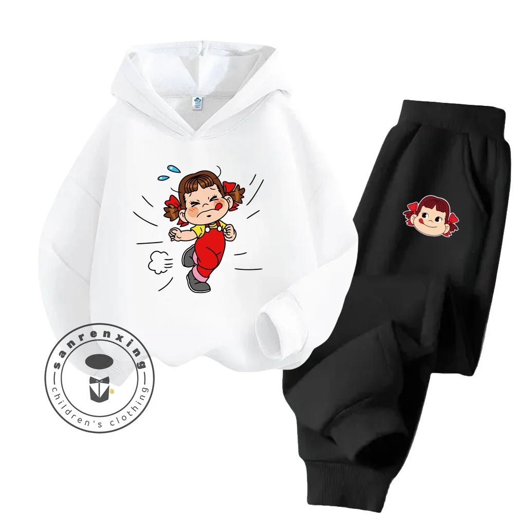 2025 Fujiya Cartoon Personalisiert Super Kawaii Fujiya Kleidung: Entzückend günstiges Hoodie-Set für Kinder für die Freizeit zu Hause und zum Spaß