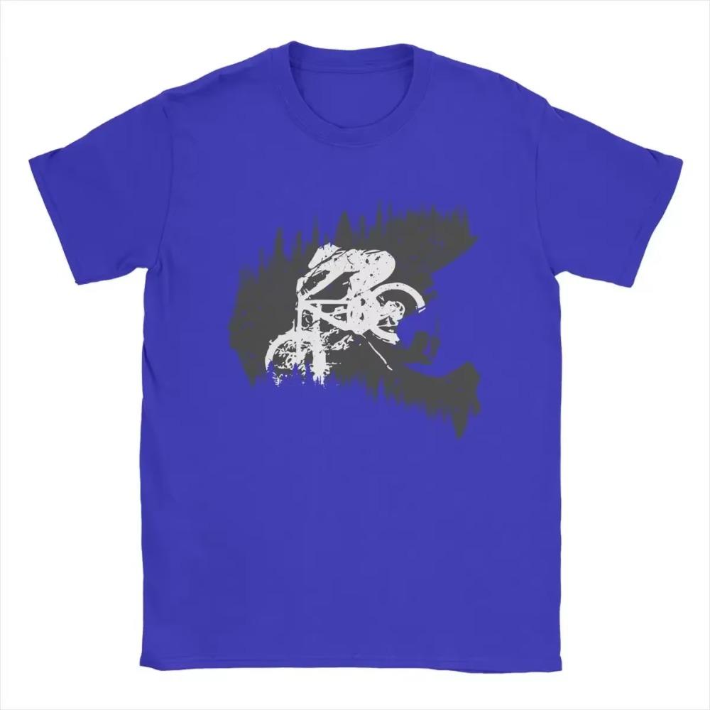 

Men T-shirt full face MTB vintage tee shirt mountain bike cycling biking bicycle T shirts o neck clothing S синий
