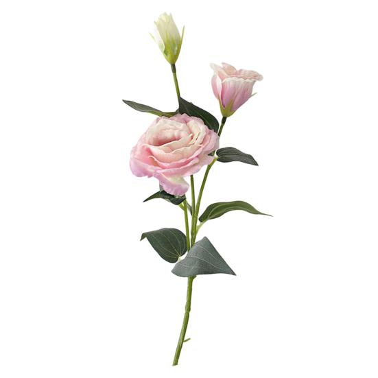 3 Heads Artificial Flower Bouquet Faux Silk Eustoma Lisianthus Flower with Long Stem Fake Floral Arrangement for DIY Wedding Bouquet